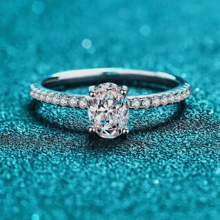 S925 Oval Moissanite Engagement Ring