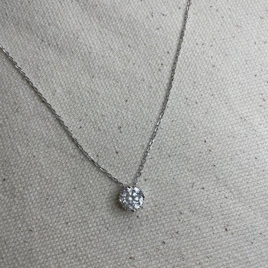 Sterling Silver Moissanite Charm Necklace