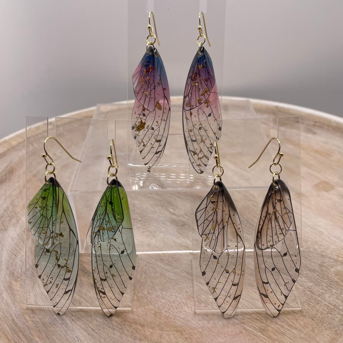 Butterfly Wing Earrings (Gold Flake)