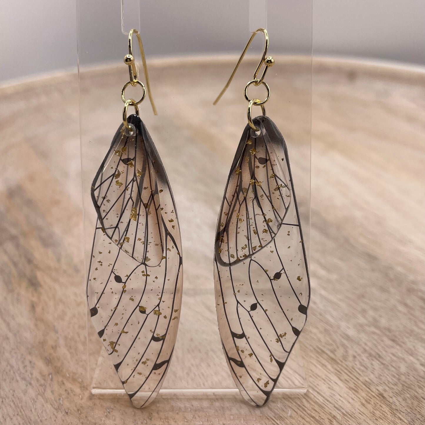 Butterfly Wing Earrings (Gold Flake)