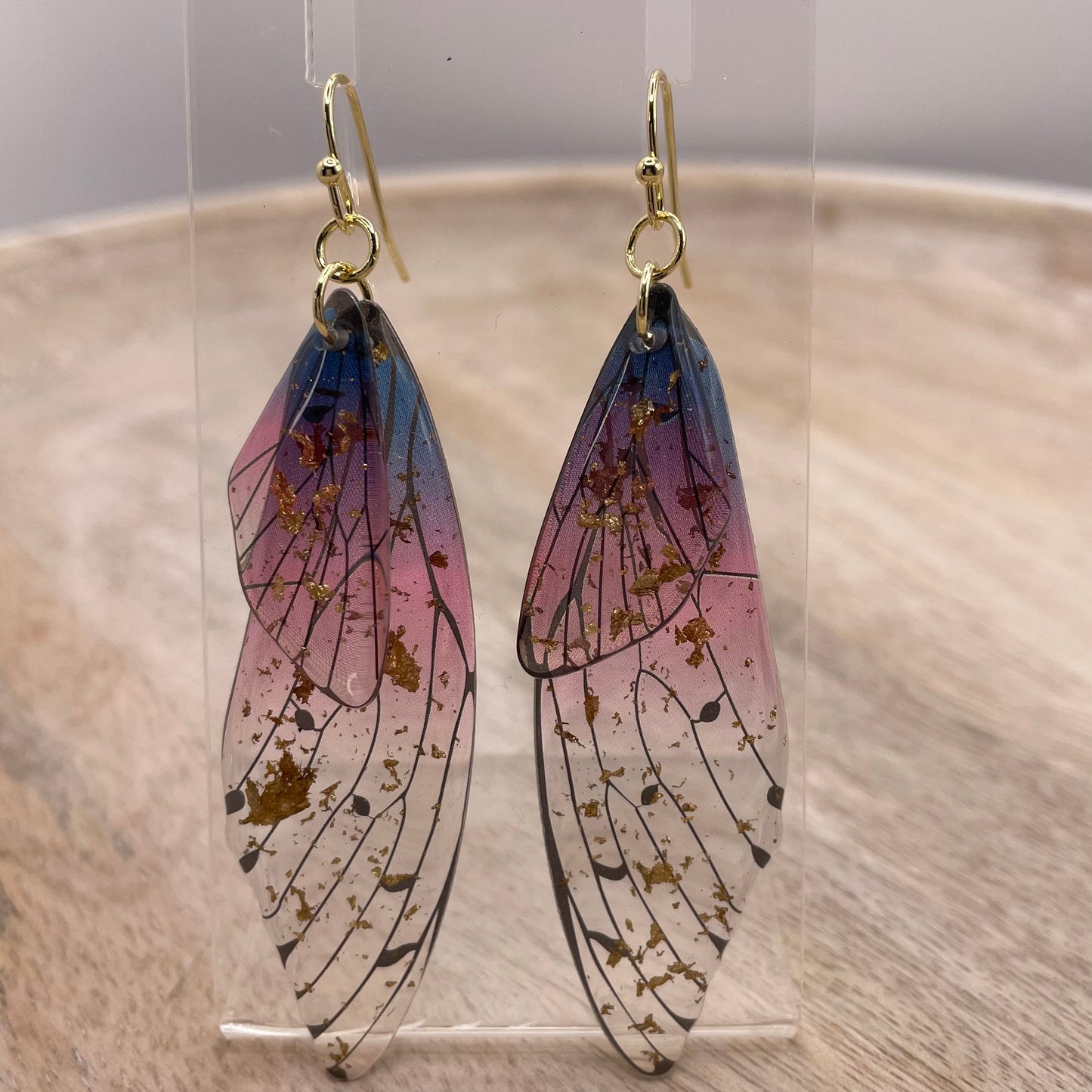 Butterfly Wing Earrings (Gold Flake)