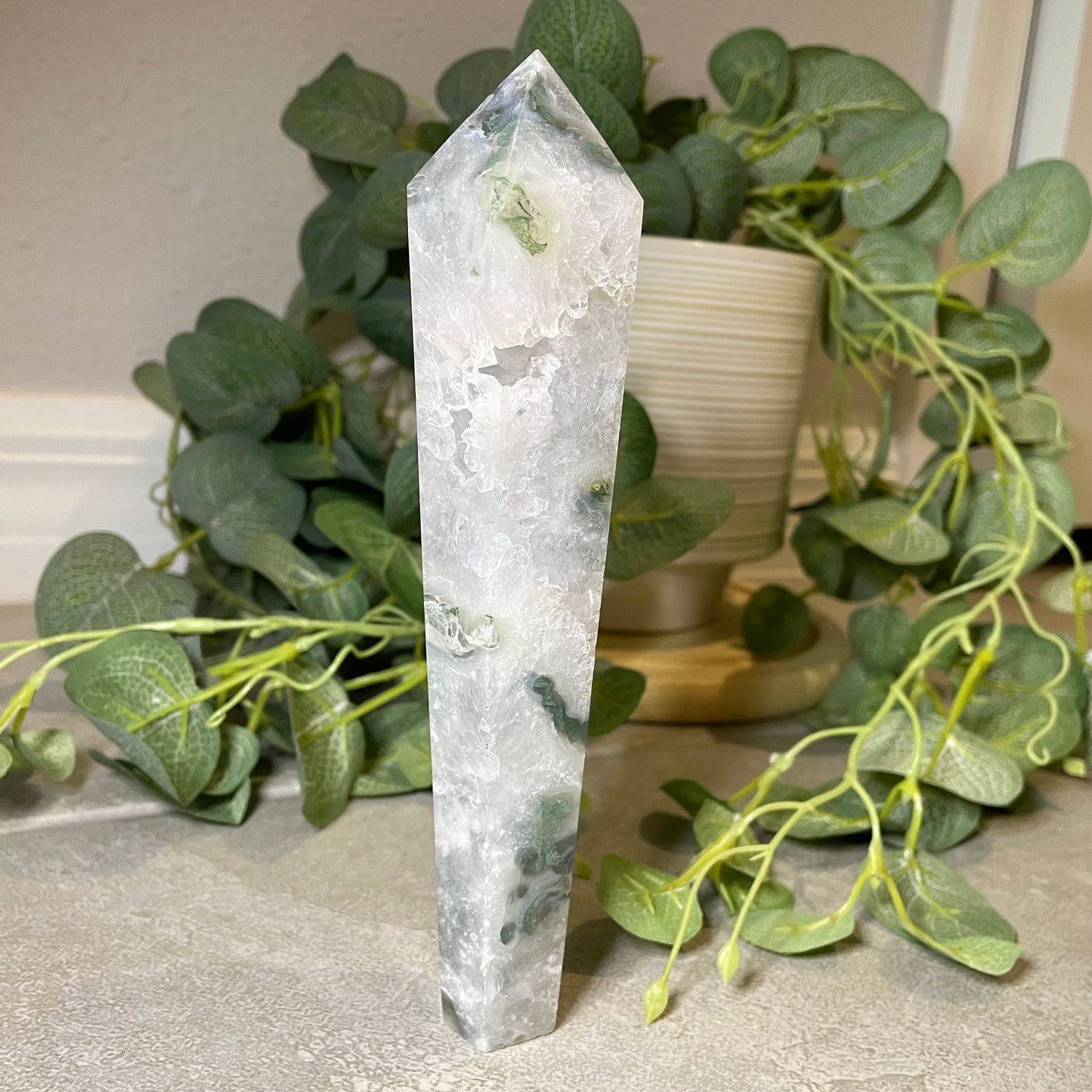 Moss Agate Wand