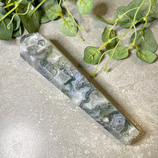 Moss Agate Wand