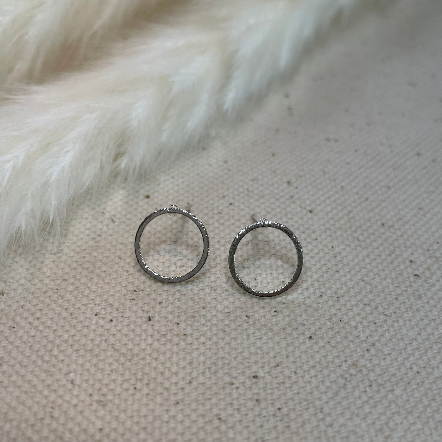 Open Circle Stud Earrings