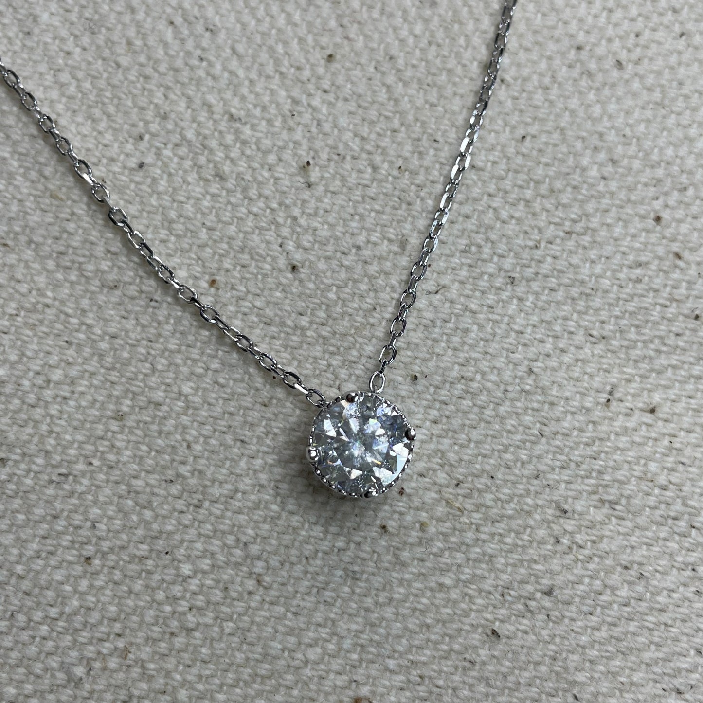 Sterling Silver Moissanite Charm Necklace