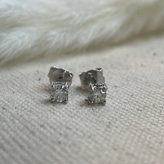 Sterling Silver Moissanite Stud Earrings