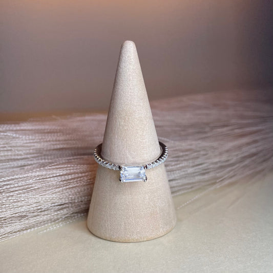 Single Stone Sterling Silver Ring