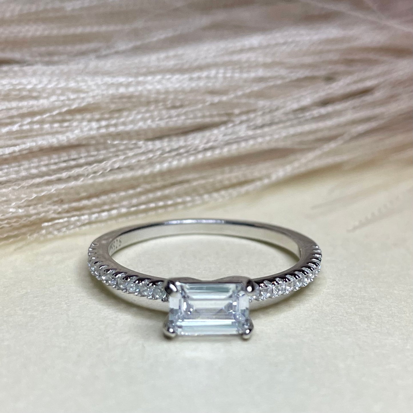 Single Stone Sterling Silver Ring