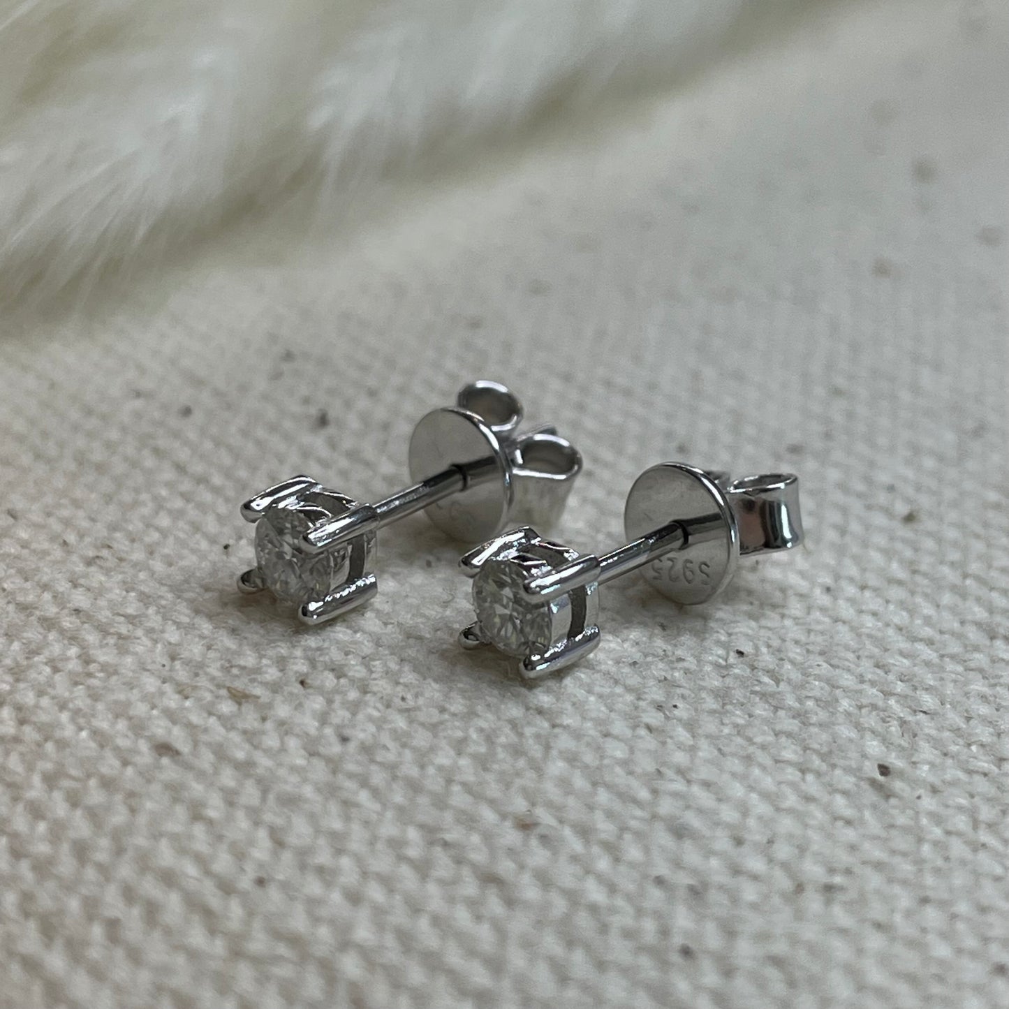 Sterling Silver Moissanite Stud Earrings