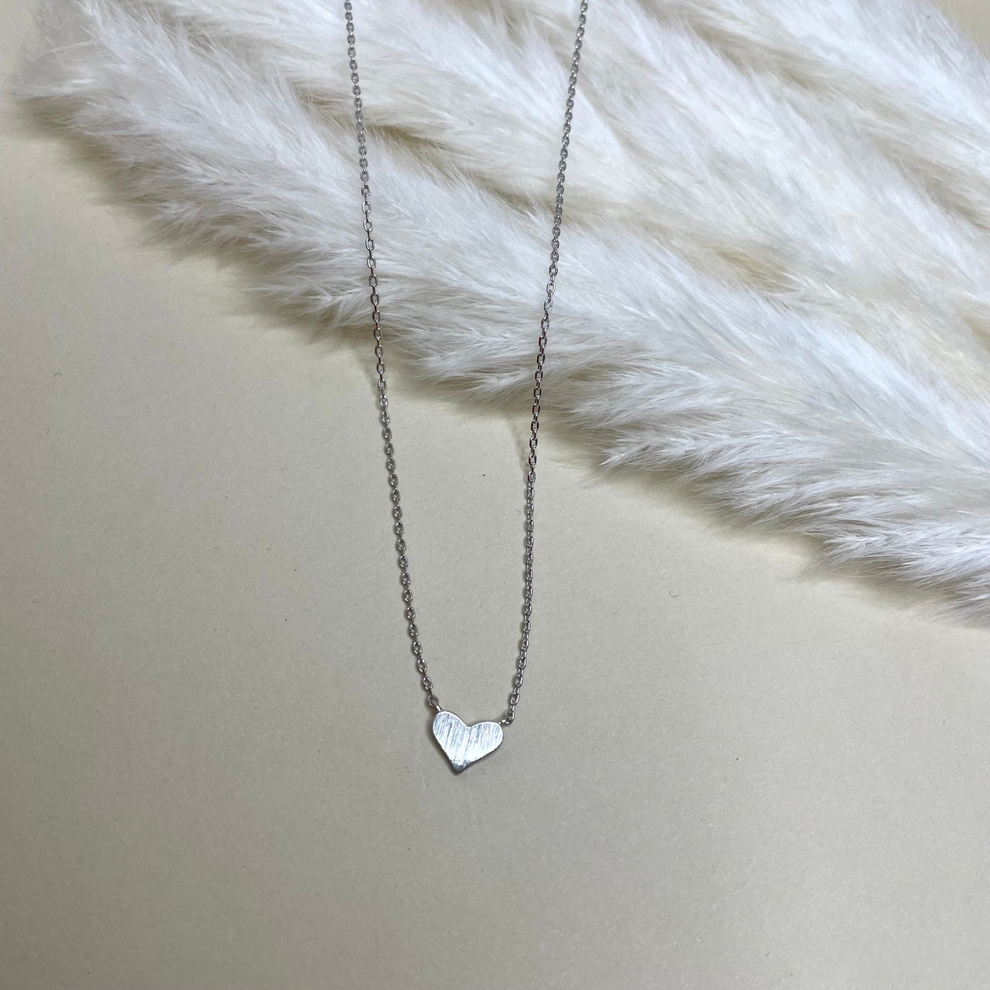 Brushed Heart Necklace