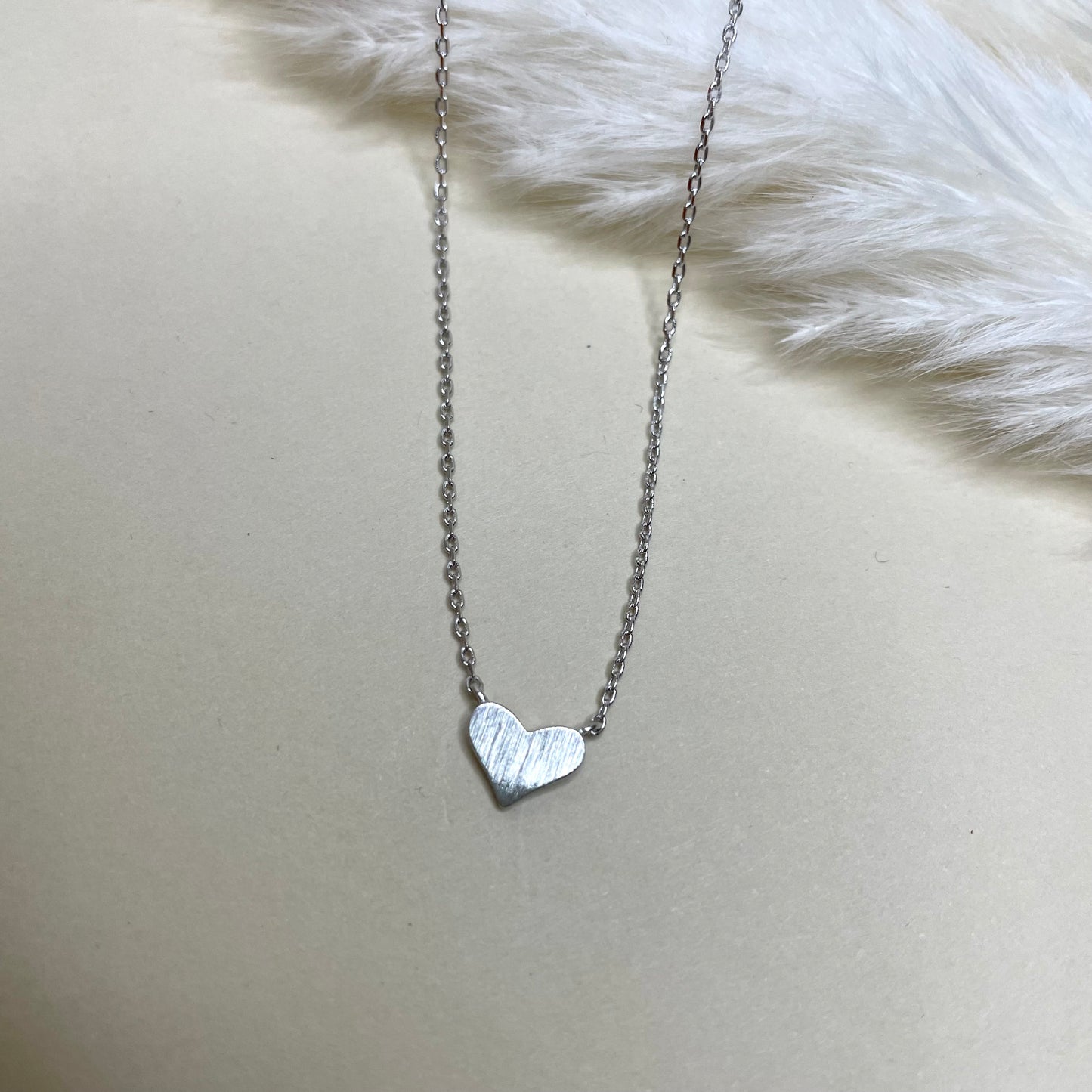 Brushed Heart Necklace