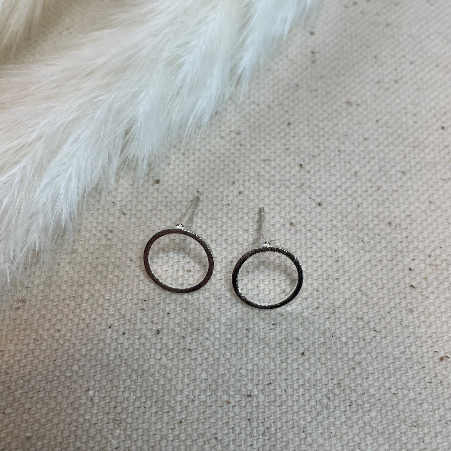 Open Circle Stud Earrings