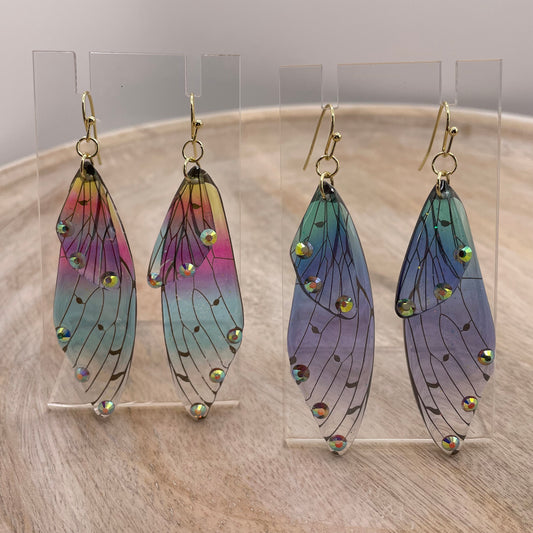 Butterfly Wing Earrings (Rhinestones)