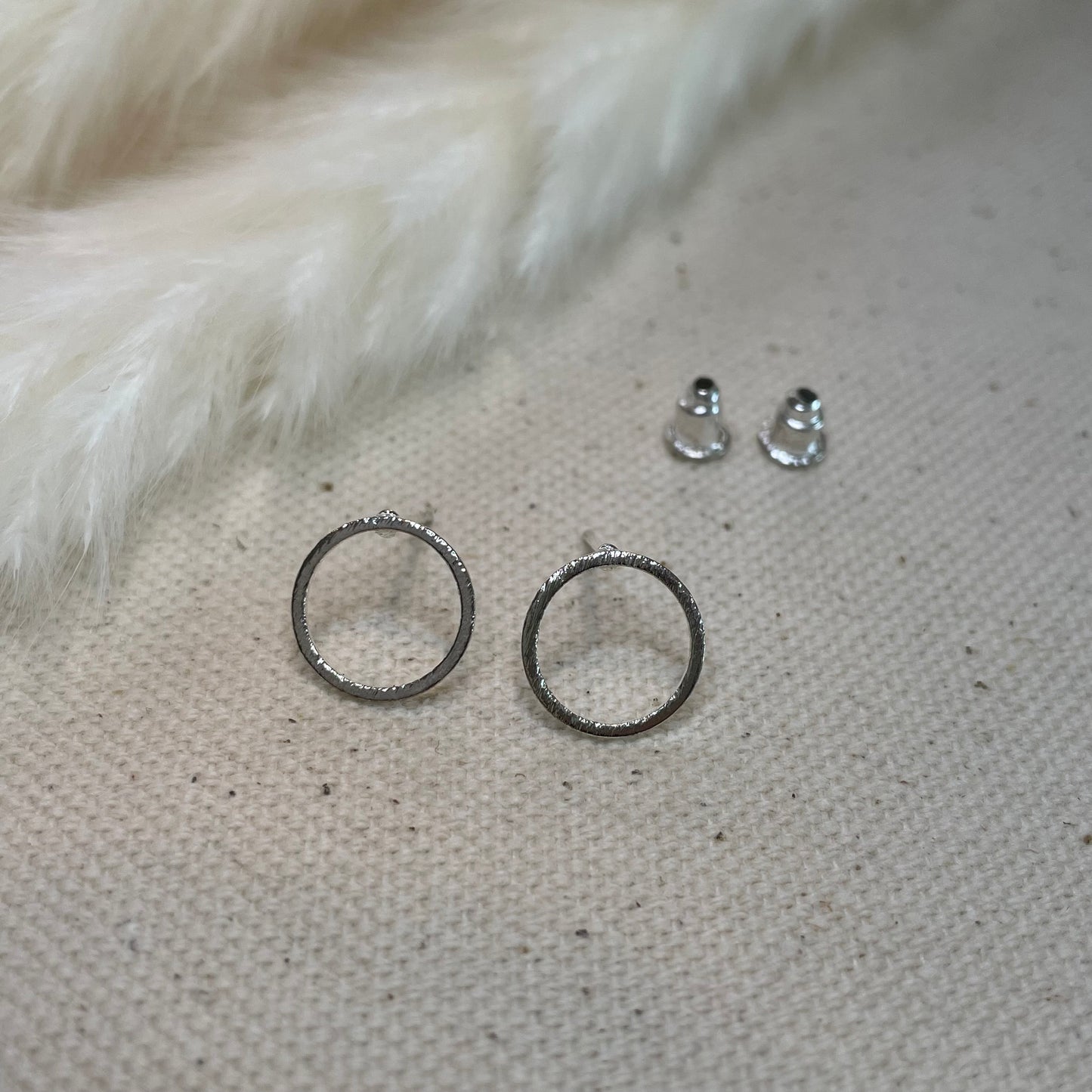 Open Circle Stud Earrings