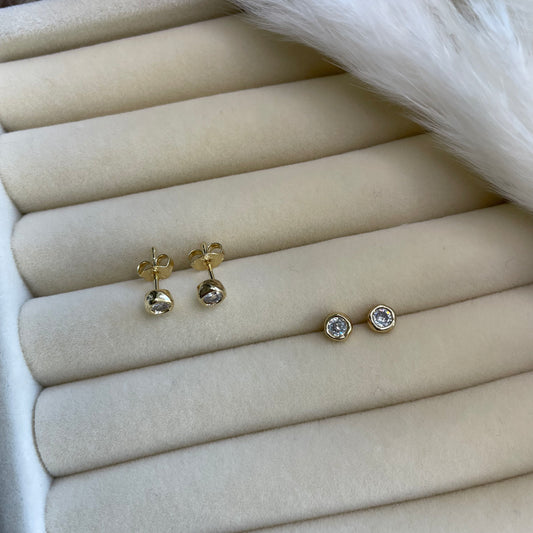 18k Gold Filled Round Stud Earrings