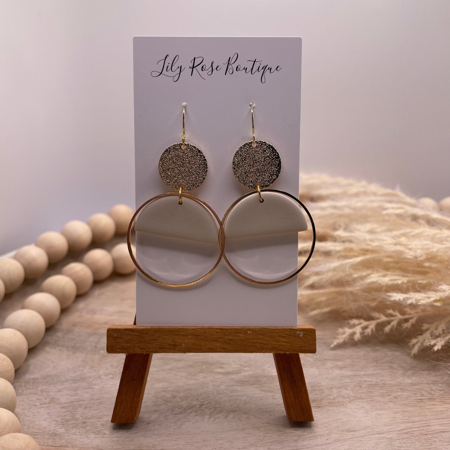 Pale Cream Clay Earrings